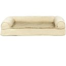 FurHaven Plush & Suede Cooling Gel Top Sofa Pet Bed - Clay (Small)