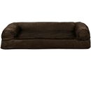 FurHaven Plush & Suede Cooling Gel Top Sofa Pet Bed - Espresso (Large)