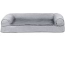 FurHaven Plush & Suede Cooling Gel Top Sofa Pet Bed - Gray (Large)