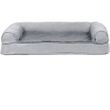 FurHaven Plush & Suede Cooling Gel Top Sofa Pet Bed - Gray (Small)