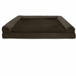 FurHaven Plush & Suede Memory Top Sofa Pet Bed - Espresso (Medium)