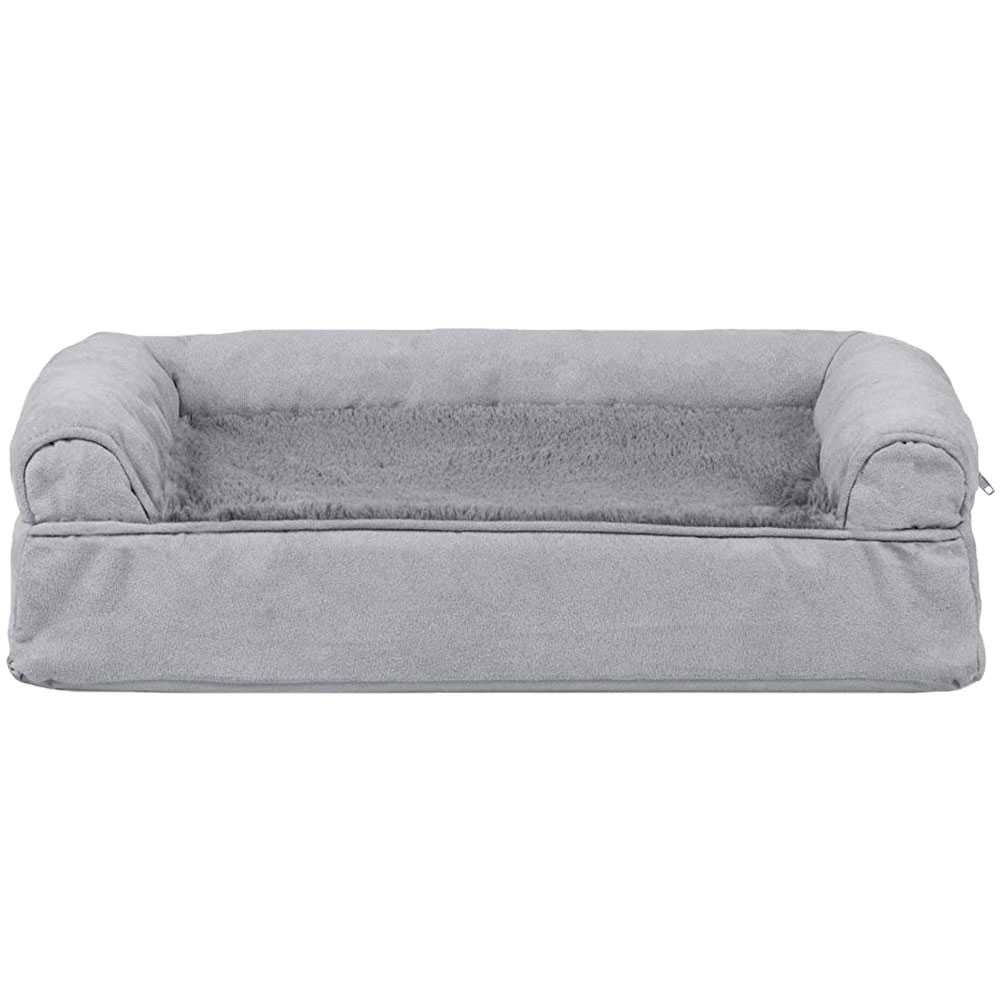 FURHAVEN-PLUSH-SUEDE-ORTHOPEDIC-BED-GRAY-JUMBO