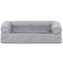 FurHaven Plush & Suede Orthopedic Sofa Pet Bed - Gray (Large)