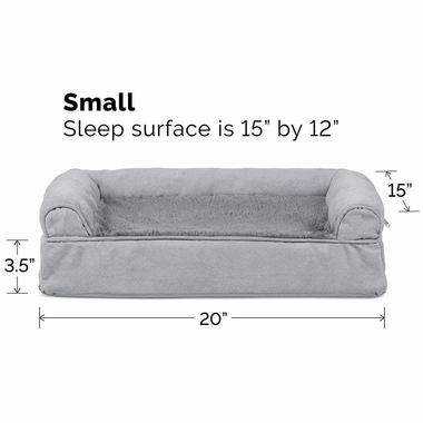FURHAVEN-PLUSH-SUEDE-ORTHOPEDIC-BED-GRAY-SMALL