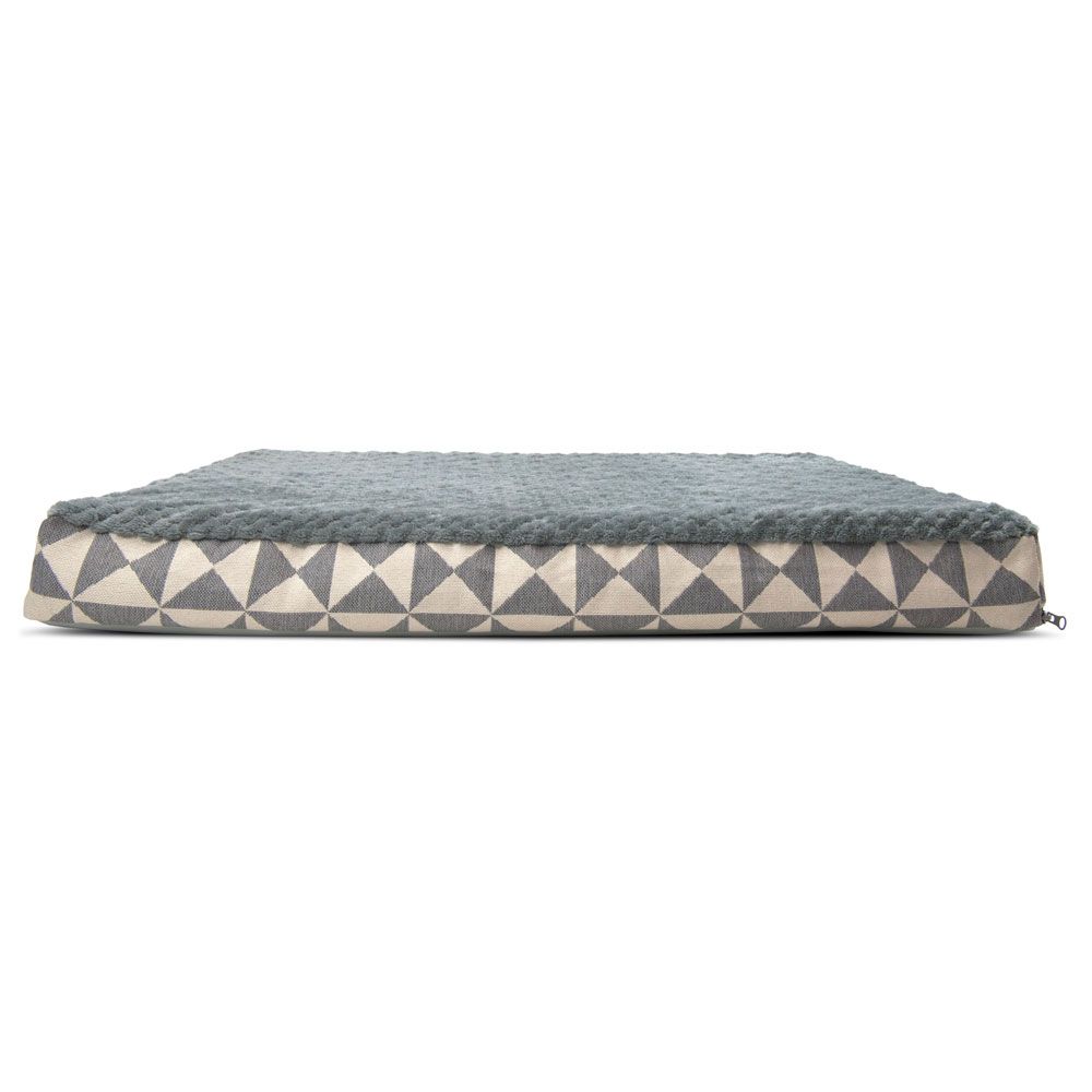 FurHaven Plush Top Kilim Deluxe Orthopedic Pet Bed Pyramid Gray