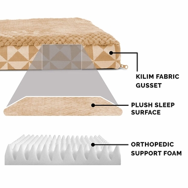 FURHAVEN-KILIM-ORTHOPEDIC-BED-LATTE-EXTRA-LARGE