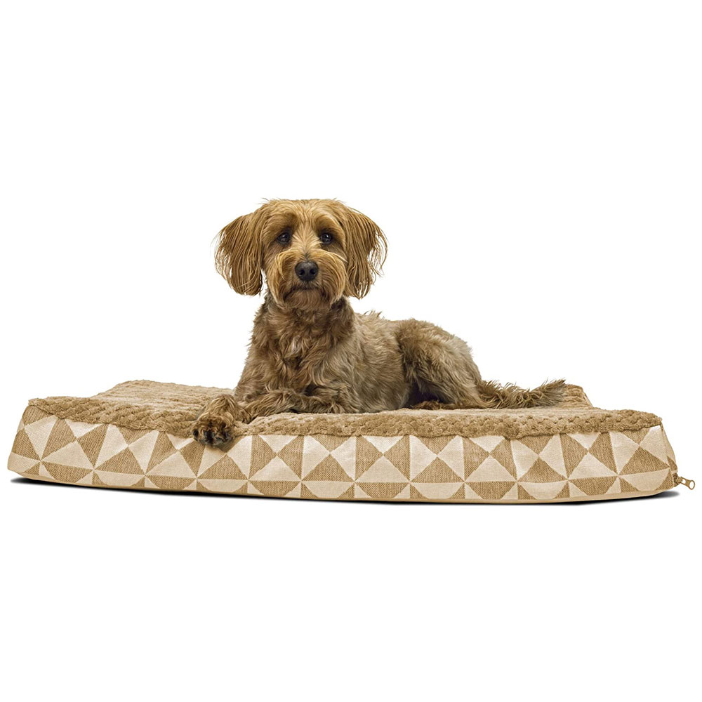 FURHAVEN-KILIM-ORTHOPEDIC-BED-LATTE-LARGE