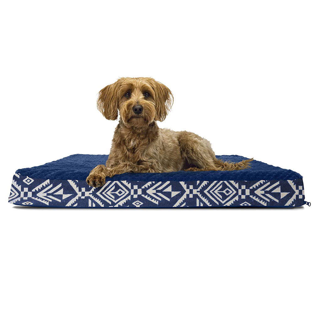 FURHAVEN-KILIM-ORTHOPEDIC-BED-INDIGO-ESPRESSO-EXTRA-LARGE
