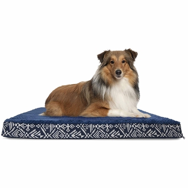 FURHAVEN-KILIM-ORTHOPEDIC-BED-INDIGO-ESPRESSO-EXTRA-LARGE