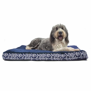 FURHAVEN-KILIM-ORTHOPEDIC-BED-INDIGO-ESPRESSO-EXTRA-LARGE