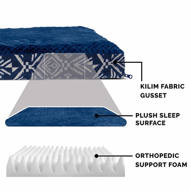 FURHAVEN-KILIM-ORTHOPEDIC-BED-INDIGO-ESPRESSO-LARGE
