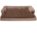 FurHaven Plush & Velvet Comfy Couch Memory Top Sofa-Style Pet Bed - Almondine (Jumbo)