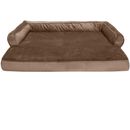 FurHaven Plush & Velvet Comfy Couch Orthopedic Sofa-Style Pet Bed - Almondine (Large)