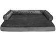 FurHaven Plush & Velvet Comfy Couch Orthopedic Sofa-Style Pet Bed - Dark Gray (Jumbo)