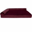 FurHaven Plush & Velvet Deluxe Chaise Lounge Cooling Gel Top Sofa Pet Bed - Merlot Red (Jumbo Plus)