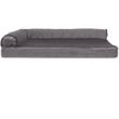 FurHaven Plush & Velvet Deluxe Chaise Lounge Cooling Gel Top Sofa Pet Bed - Platinum Gray (Medium)