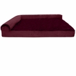 FurHaven Plush & Velvet Deluxe Chaise Lounge Memory Top Sofa Pet Bed - Merlot Red (Small)