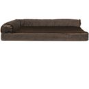 FurHaven Plush & Velvet Deluxe Chaise Lounge Memory Top Sofa Pet Bed - Sable Brown (Jumbo Plus)