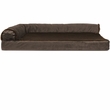 FurHaven Plush & Velvet Deluxe Chaise Lounge Memory Top Sofa Pet Bed - Sable Brown (Large)