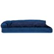 FurHaven Plush & Velvet Deluxe Chaise Lounge Pillow Sofa-Style Pet Bed - Deep Sapphire (Medium)