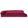 FurHaven Plush & Velvet Deluxe Chaise Lounge Pillow Sofa-Style Pet Bed - Merlot Red (Small)