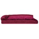 FurHaven Plush & Velvet Deluxe Chaise Lounge Pillow Sofa-Style Pet Bed - Merlot Red (Small)