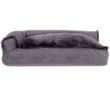 FurHaven Plush & Velvet Deluxe Chaise Lounge Pillow Sofa-Style Pet Bed - Platinum Gray (Medium)