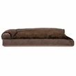 FurHaven Plush & Velvet Deluxe Chaise Lounge Pillow Sofa-Style Pet Bed - Sable Brown (Small)