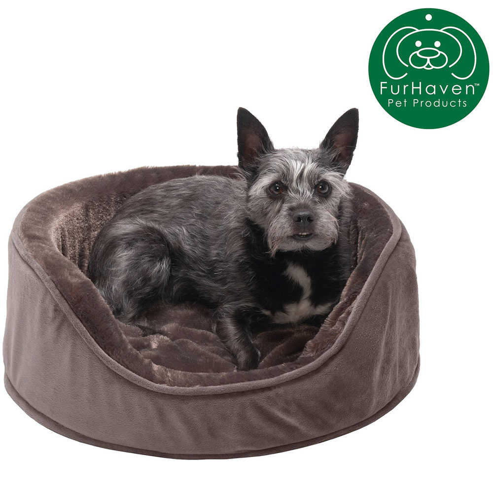 FURHAVEN-PLUSH-VELVET-OVAL-PET-BED-DRIFTWOOD-BROWN-LG