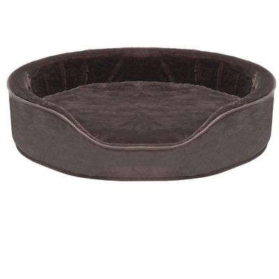 FURHAVEN-PLUSH-VELVET-OVAL-PET-BED-DRIFTWOOD-BROWN-SM