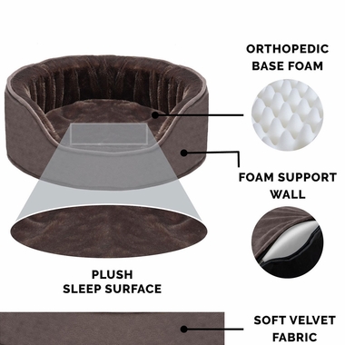 FURHAVEN-PLUSH-VELVET-OVAL-PET-BED-DRIFTWOOD-BROWN-SM