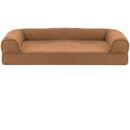 FurHaven Quilted Cooling Gel Top Sofa Pet Bed - Toasted Brown  (Jumbo Plus)