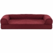 FurHaven Quilted Cooling Gel Top Sofa Pet Bed - Wine Red (Jumbo)