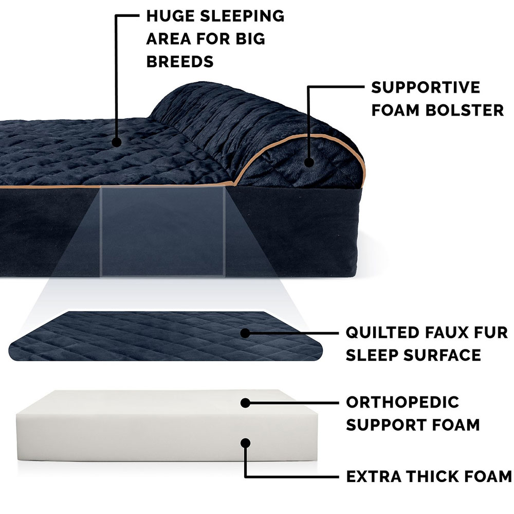 QUILTED-FAUXFUR-VELVET-GOLIATH-CHAISE-PTBED-DRKBLUE-XXLG