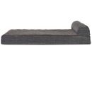 FurHaven Quilted Fleece & Print Suede Chaise Lounge Cooling Gel Top Sofa Pet Bed - Espresso (Small)