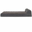FurHaven Quilted Fleece & Print Suede Chaise Lounge Orthopedic Sofa Pet Bed - Espresso (Jumbo)