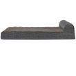 FurHaven Quilted Fleece & Print Suede Chaise Lounge Orthopedic Sofa Pet Bed - Espresso (Jumbo Plus)