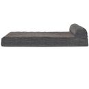 FurHaven Quilted Fleece & Print Suede Chaise Lounge Orthopedic Sofa Pet Bed - Espresso (Small)