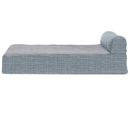 FurHaven Quilted Fleece & Print Suede Chaise Lounge Orthopedic Sofa Pet Bed - Titanium