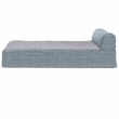 FurHaven Quilted Fleece & Print Suede Chaise Lounge Orthopedic Sofa Pet Bed - Titanium (Small)