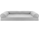 FurHaven Quilted Full Support Sofa Pet Bed - Silver Gray (Small)