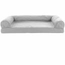 FurHaven Quilted Memory Top Sofa Pet Bed - Silver Gray (Large)