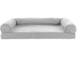 FurHaven Quilted Memory Top Sofa Pet Bed - Silver Gray (Small)