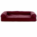 FurHaven Quilted Memory Top Sofa Pet Bed - Wine Red (Large)