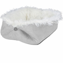 Furhaven Self-Warming Convertible Cuddle Pet Bed & Mat - Silver (Large)