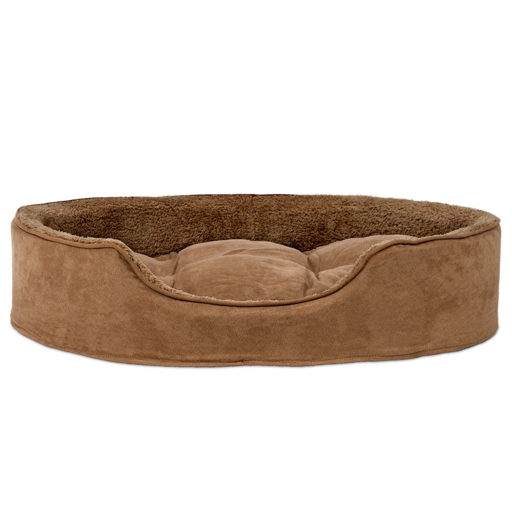 FURHAVEN-SNUGGLE-TERRYSUEDE-OVAL-PETBD-CAMEL-XLG