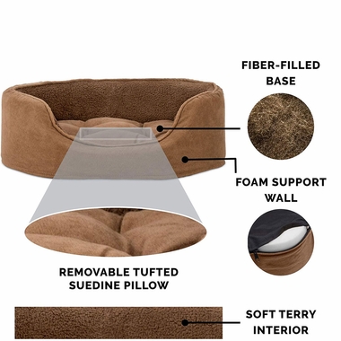 FURHAVEN-SNUGGLE-TERRYSUEDE-OVAL-PETBD-CAMEL-XLG