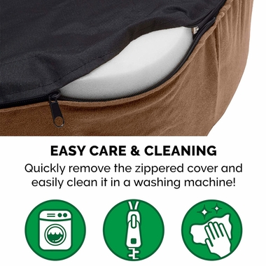 FURHAVEN-SNUGGLE-TERRYSUEDE-OVAL-PETBD-CAMEL-XLG