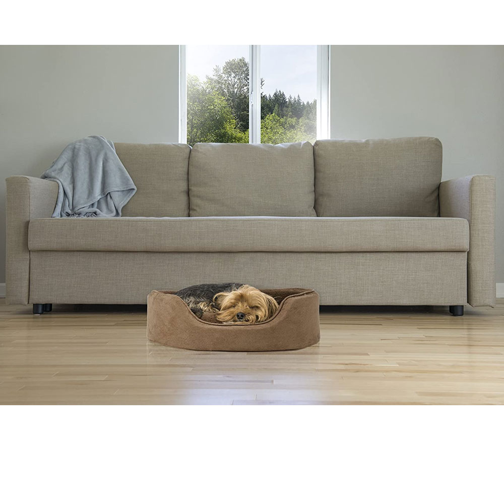 FURHAVEN-SNUGGLE-TERRYSUEDE-OVAL-PETBD-CAMEL-LG