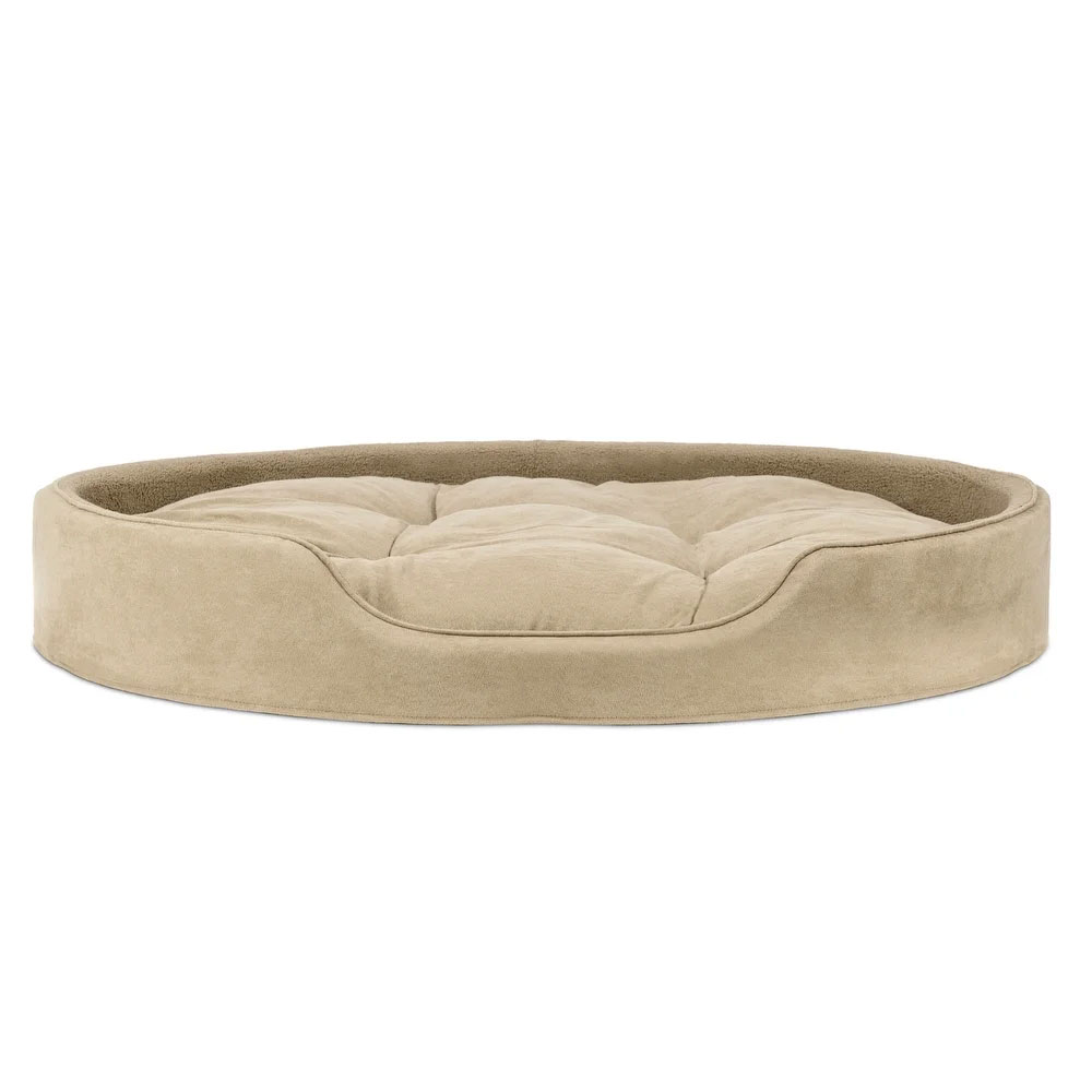 FURHAVEN-SNUGGLE-TERRYSUEDE-OVAL-PETBD-CLAY-JUMBO